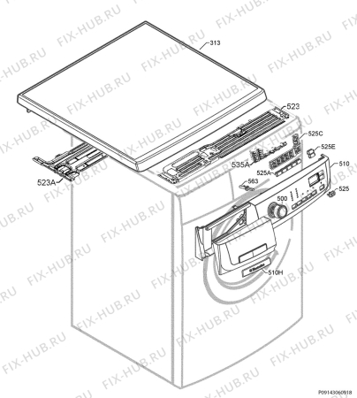 Взрыв-схема стиральной машины Electrolux EWF1273S - Схема узла Command panel 037