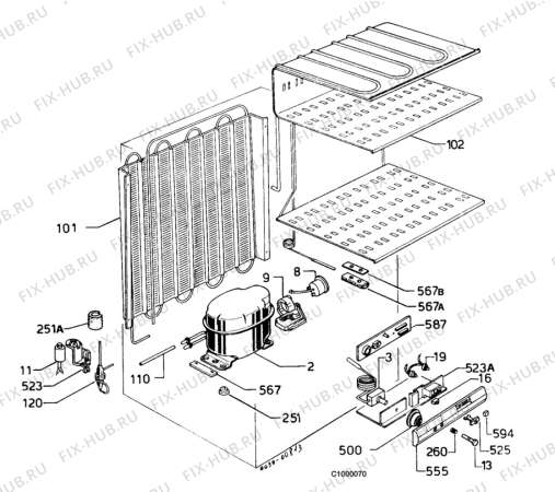 Взрыв-схема холодильника Electrolux EU1231I - Схема узла Functional parts