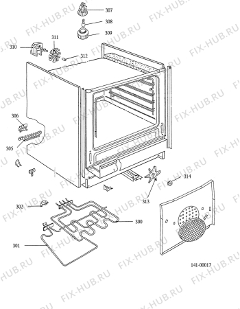 Взрыв-схема плиты (духовки) Electrolux FH1064-VC - Схема узла Functional parts