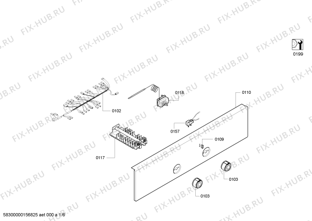 Схема №5 FRMA651W с изображением Панель управления для плиты (духовки) Bosch 00705563