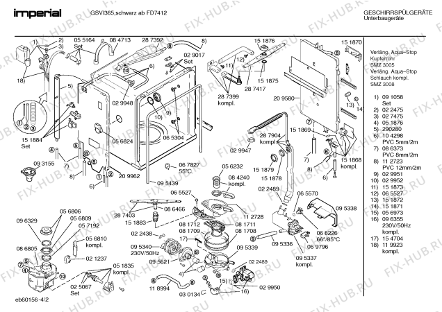 Схема №4 GSVI365 с изображением Инструкция по эксплуатации для электропосудомоечной машины Bosch 00517807