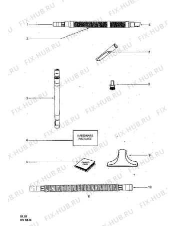 Взрыв-схема пылесоса Electrolux Z4685-1 - Схема узла Accessories