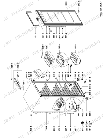 Схема №1 AFG 8080/1/IX с изображением Элемент корпуса для холодильника Whirlpool 480132101013