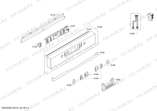 Схема №7 SMU86R55DE Exclusiv, made in Germany с изображением Набор кнопок для посудомойки Bosch 10002789