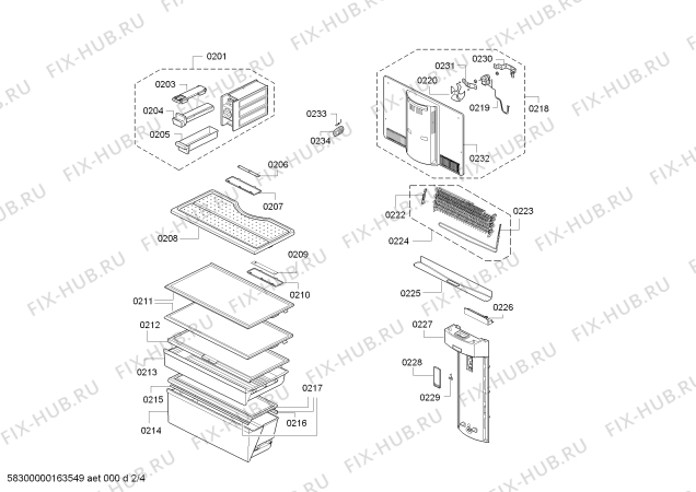 Схема №2 BD2074W2AN с изображением Крышка для холодильника Bosch 11013880