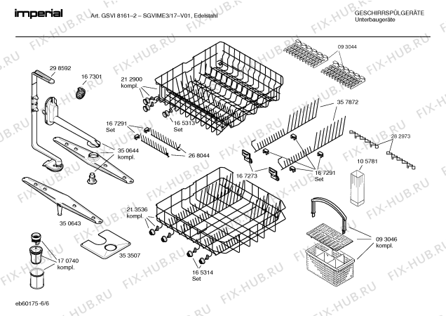 Взрыв-схема посудомоечной машины Imperial SGVIME3 GSVI 8161-2 - Схема узла 06