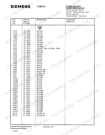 Схема №9 FS987V4 с изображением Инструкция по эксплуатации для телевизора Siemens 00530621