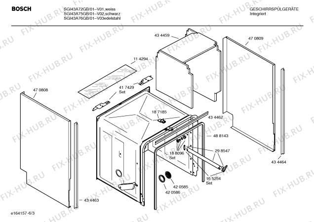 Схема №6 SE54A535GB с изображением Инструкция по установке/монтажу для электропосудомоечной машины Bosch 00586820