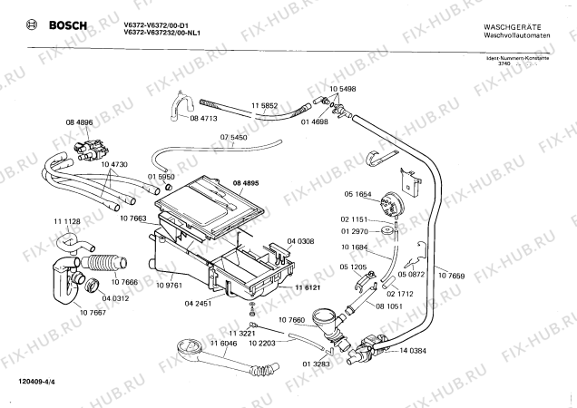 Взрыв-схема стиральной машины Bosch V637232 V6372 - Схема узла 04