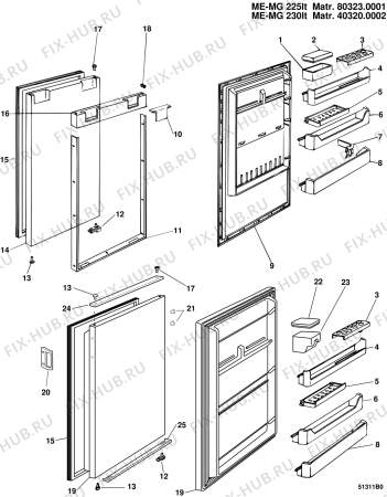 Взрыв-схема холодильника Ariston MG230BSFR (F007202) - Схема узла