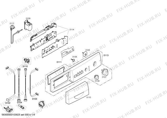 Схема №4 WFO2871FN Maxx Berlina 1400 с изображением Панель управления для стиралки Bosch 00434080