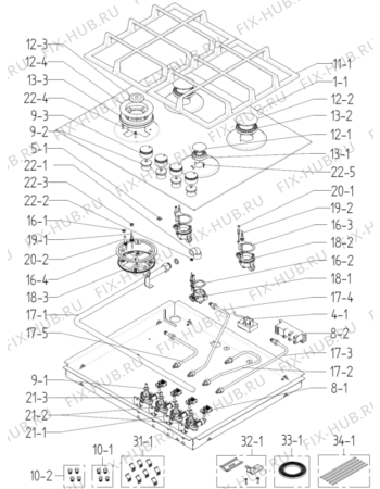 Схема №1 GW761UX (567686) с изображением Шланг для плиты (духовки) Gorenje 491770