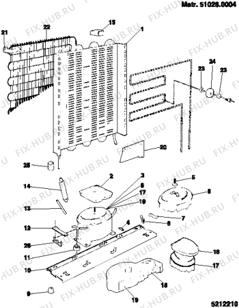 Взрыв-схема холодильника Indesit IND290SXINDES (F005509) - Схема узла