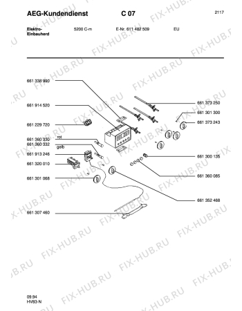 Взрыв-схема плиты (духовки) Aeg 5200C-M - Схема узла Section5