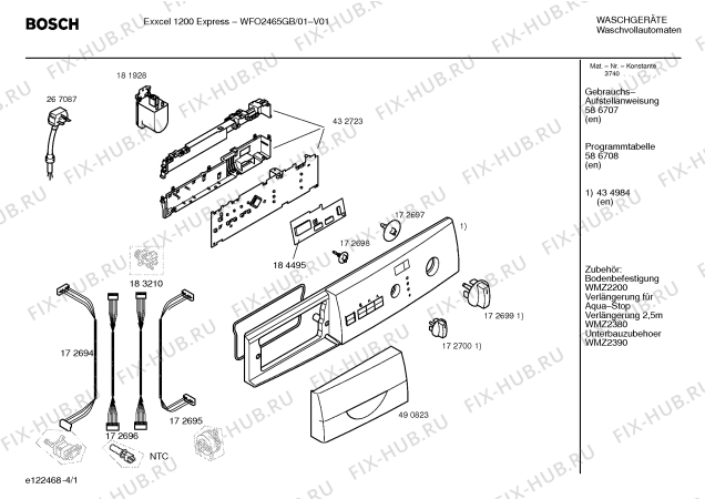 Схема №3 WFO2465GB Exxcel 1200 Express с изображением Модуль (плата) Bosch 00434984