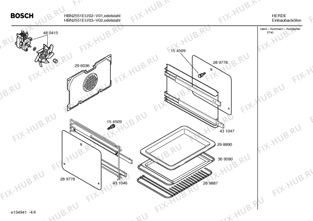 Схема №3 HEV2751EU с изображением Инструкция по эксплуатации для плиты (духовки) Bosch 00586068