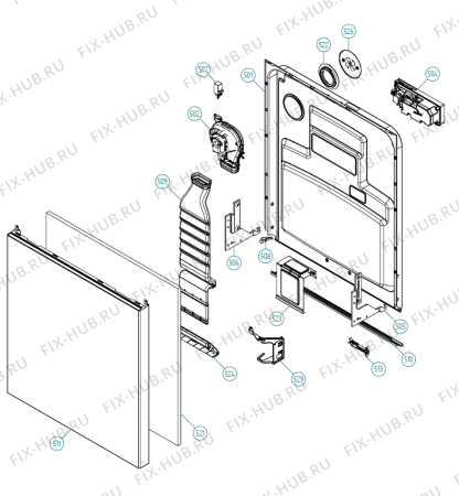 Взрыв-схема посудомоечной машины Gorenje STR606   -White FS (900001330, DW20.5) - Схема узла 05