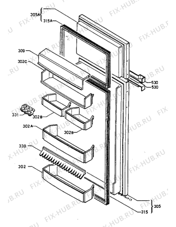 Взрыв-схема холодильника Electrolux ER2820D - Схема узла Refrigerator door