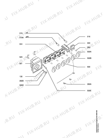 Взрыв-схема плиты (духовки) Privileg PRIV7655D/032594-4 - Схема узла Functional parts