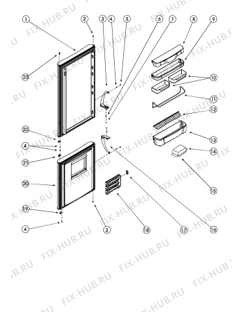 Взрыв-схема холодильника Indesit C132NFLZ (F027925) - Схема узла