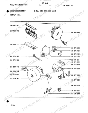 Схема №1 VAMPYR 504 с изображением Запчасть для электропылесоса Aeg 8996689004159