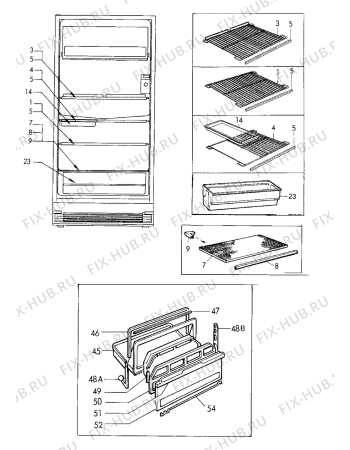 Взрыв-схема холодильника Electrolux ER2606C - Схема узла Internal parts