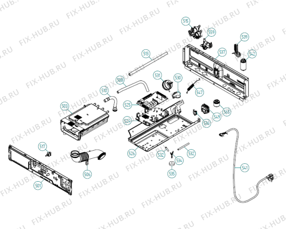 Взрыв-схема стиральной машины Gorenje PROW 0612IIM UK   -Titanium (900003535, WMC55) - Схема узла 05