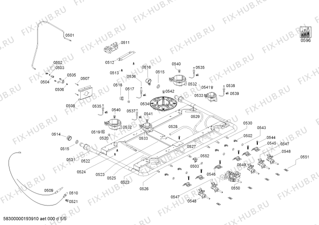 Схема №3 HSK34K31SC HSK34K31SC Cocina a gas Bosch Blanca с изображением Комплект форсунок для духового шкафа Bosch 17000152