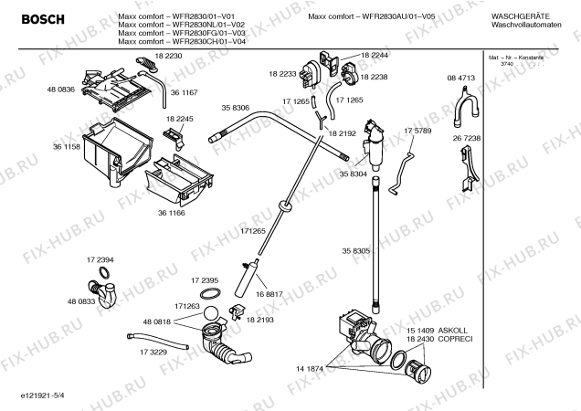 Схема №4 WFR2030 Maxx Comfort WFR2030 с изображением Таблица программ для стиралки Bosch 00529171