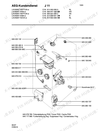 Взрыв-схема стиральной машины Aeg LAVNOVA SUPER - Схема узла Electrical equipment