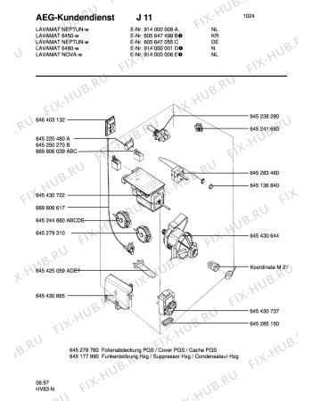 Взрыв-схема стиральной машины Aeg LAVNEPTUN - Схема узла Electrical equipment