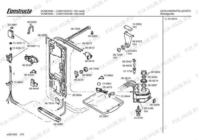 Схема №2 CG651S2II DOMO600 с изображением Панель управления для посудомойки Bosch 00297541