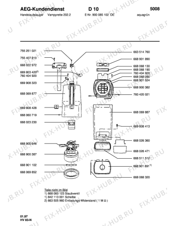 Схема №1 QUELLE 100.120 5. с изображением Микрофильтр для мини-пылесоса Aeg 8996680681906