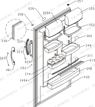 Взрыв-схема холодильника Gorenje RB4148W (291990, HTDS1426) - Схема узла 02