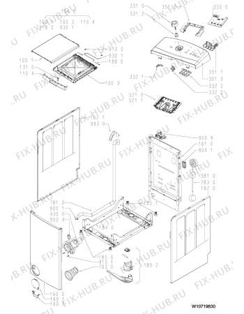 Схема №2 AWE 6511 с изображением Декоративная панель для стиралки Whirlpool 481010583728