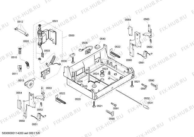 Взрыв-схема посудомоечной машины Siemens SE55E651EU - Схема узла 05