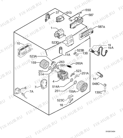 Взрыв-схема сушильной машины Zanussi Electrolux ZDC5375W - Схема узла Electrical equipment 268