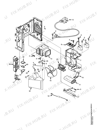 Взрыв-схема микроволновой печи Electrolux EMM2378W - Схема узла Functional parts