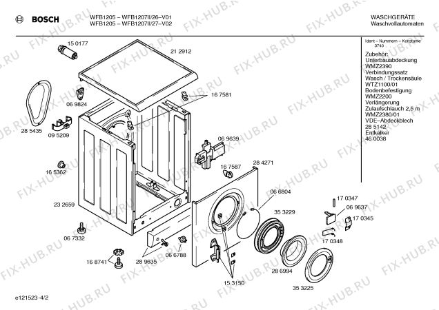 Взрыв-схема стиральной машины Bosch WFB1207II - Схема узла 02
