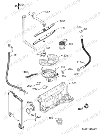 Взрыв-схема посудомоечной машины Zanussi ZDI16013XA - Схема узла Hydraulic System 272