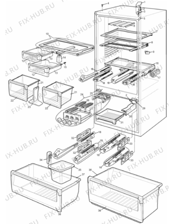 Взрыв-схема холодильника Electrolux ENB51810X - Схема узла Section 4
