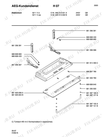 Взрыв-схема плиты (духовки) Aeg 5211V-D GB - Схема узла Section4