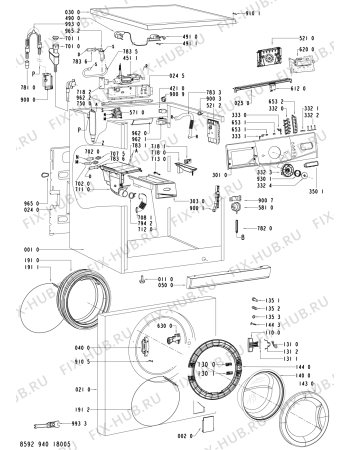 Схема №2 AWO/D AS 128 с изображением Обшивка для стиралки Whirlpool 480111100331
