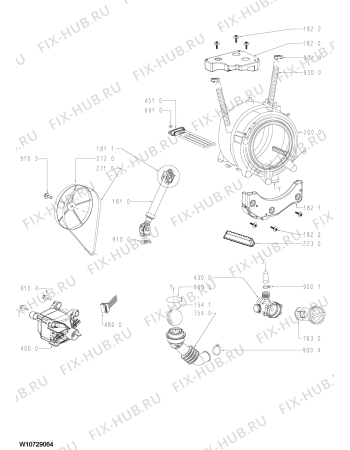 Схема №2 AWO/C 6350 с изображением Блок управления для стиралки Whirlpool 481010651385