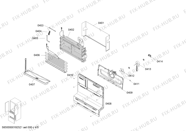 Взрыв-схема холодильника Bosch KME48A66TI - Схема узла 04
