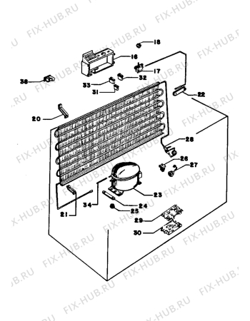 Взрыв-схема холодильника Zanussi ZA38A - Схема узла Cooling system 017