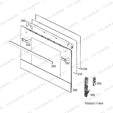 Схема №1 BP8012711M с изображением Ручка двери для плиты (духовки) Aeg 8071493012