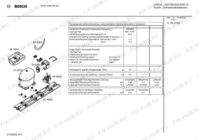 Взрыв-схема холодильника Bosch KGU4421IE - Схема узла 04