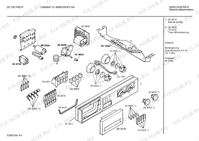 Схема №3 WIMDD01FF DE DIETRICH LB6682F14 с изображением Ручка выбора программ для стиралки Bosch 00058552