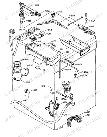 Взрыв-схема стиральной машины Electrolux EW1546F - Схема узла Water equipment